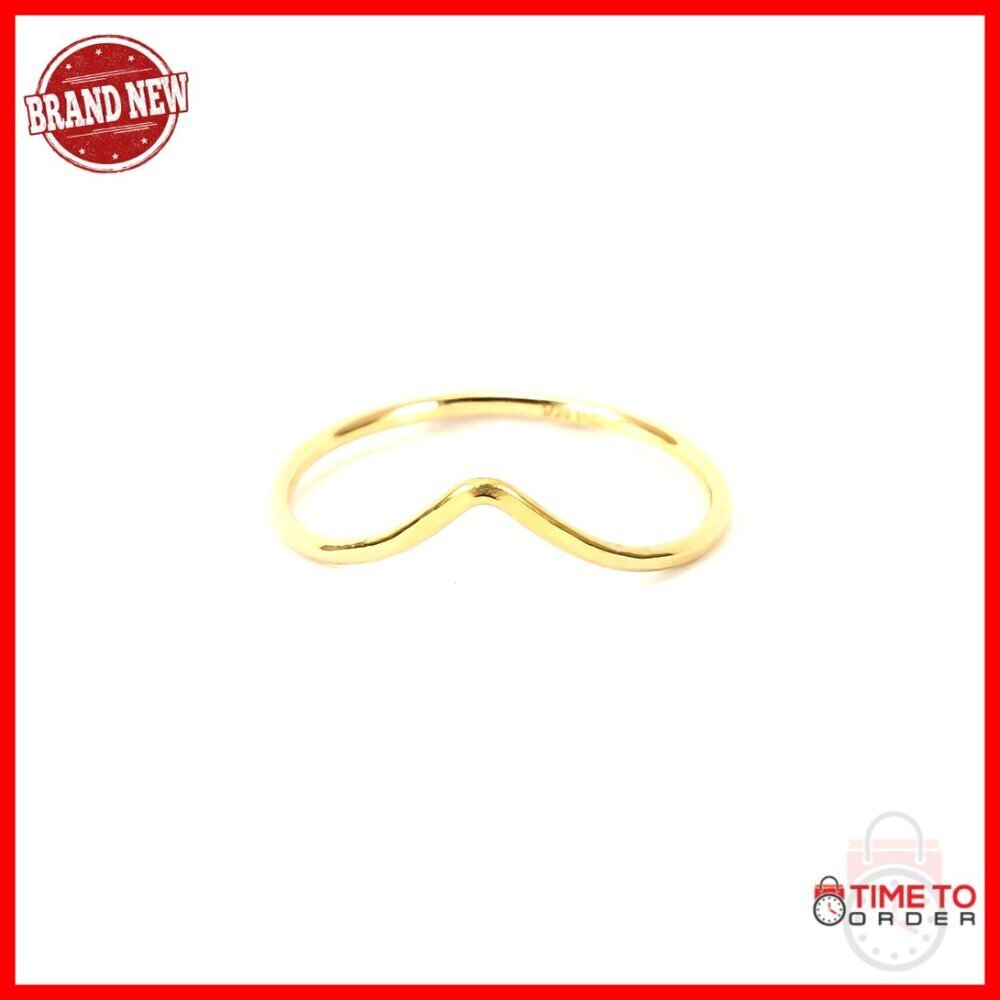 Stacking Chevron Ring Sterling Silver Gold Filled Size 6 Dainty Hammered